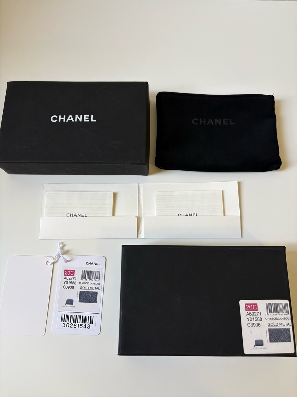 Authentic CHANEL Black womens Accessory Pouch with Box